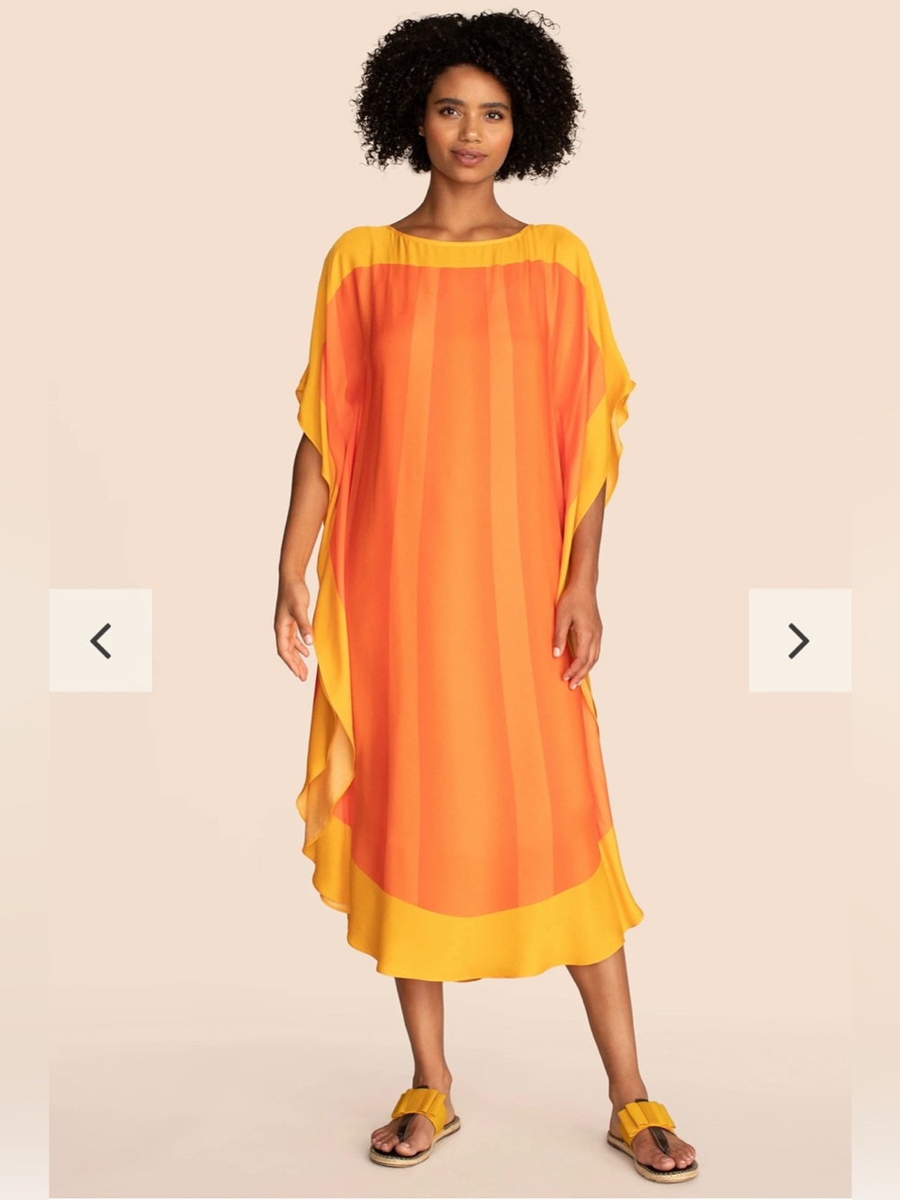 Trina Turk Shante Bicolor Caftan | Heatwave | XL | Resort Luxe